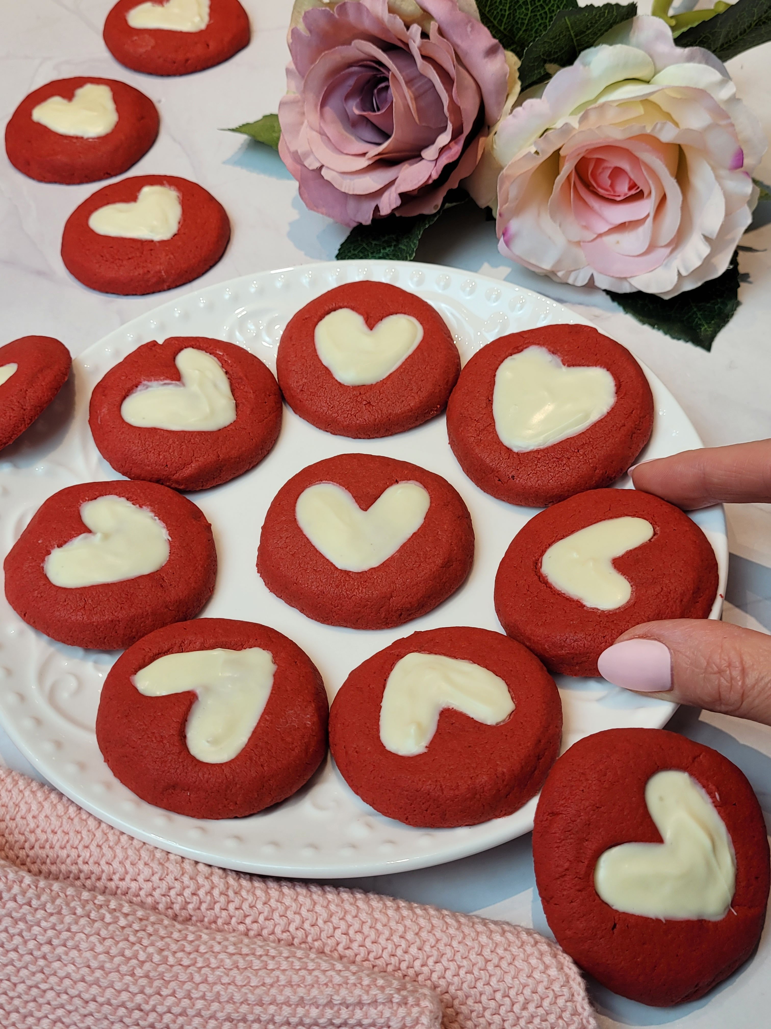 Dinkel-Kekse in Herzform