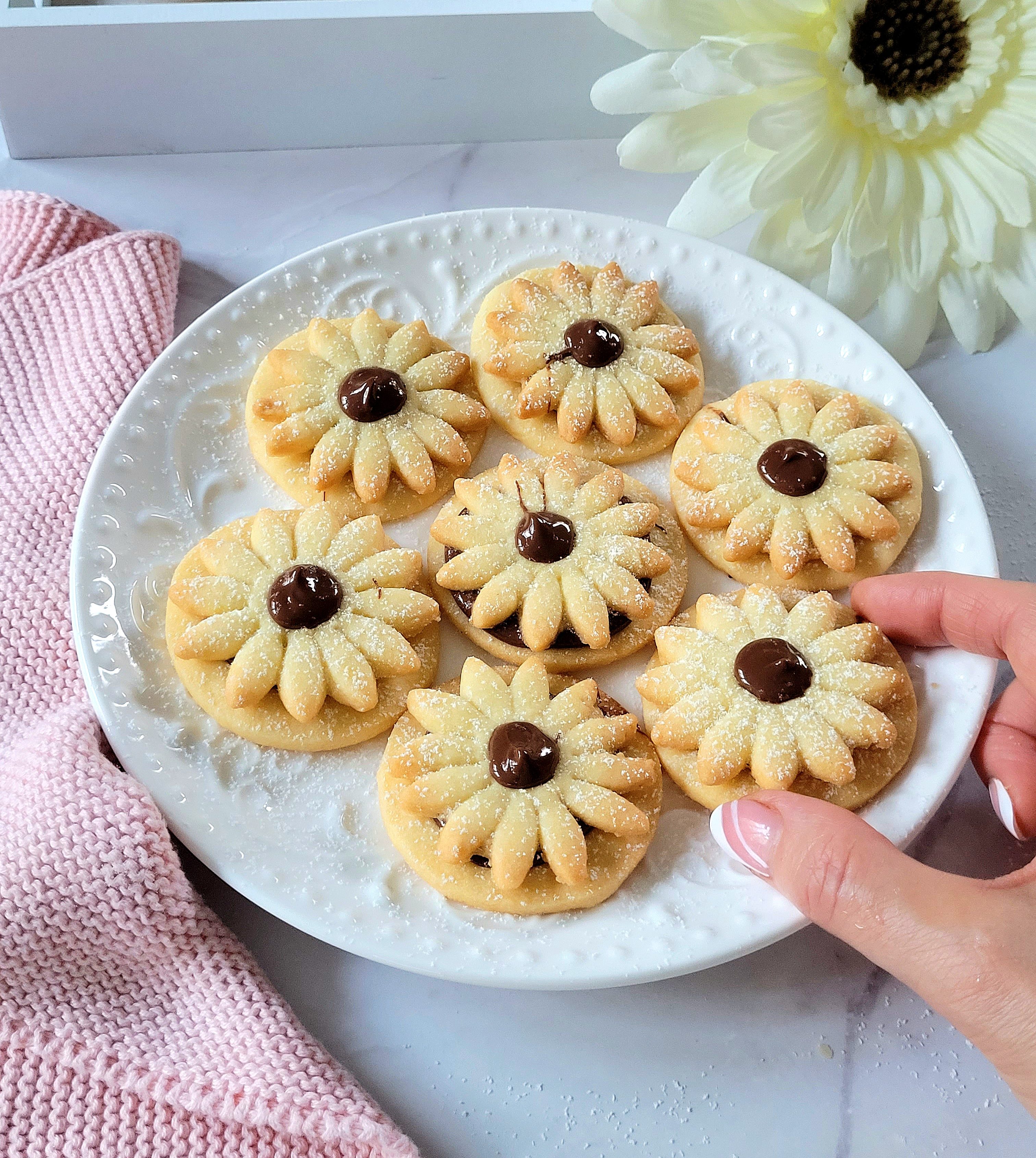 Kekse in Margeritenform