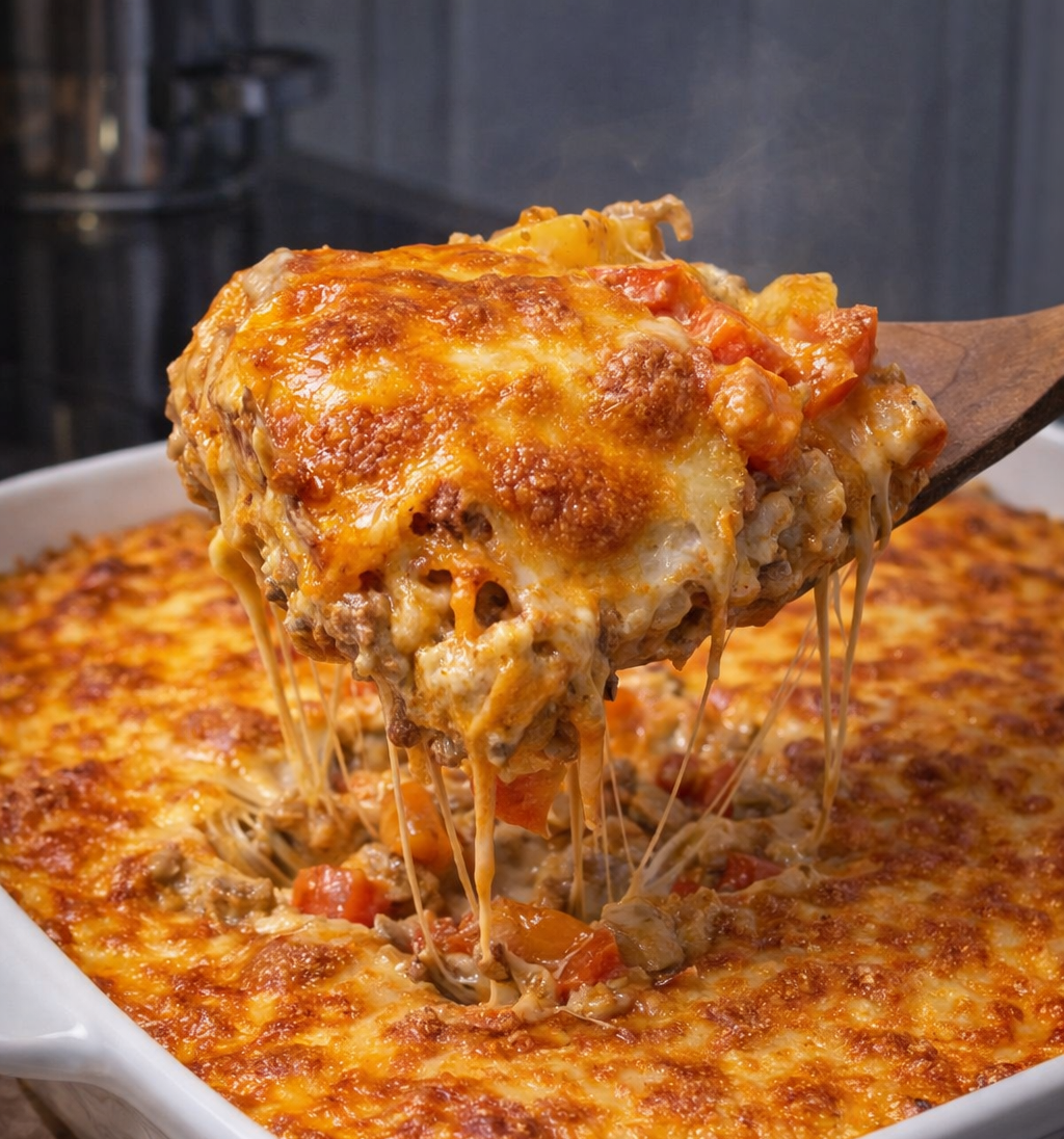 Kartoffel-Paprika-Hackfleisch Feierabendauflauf!